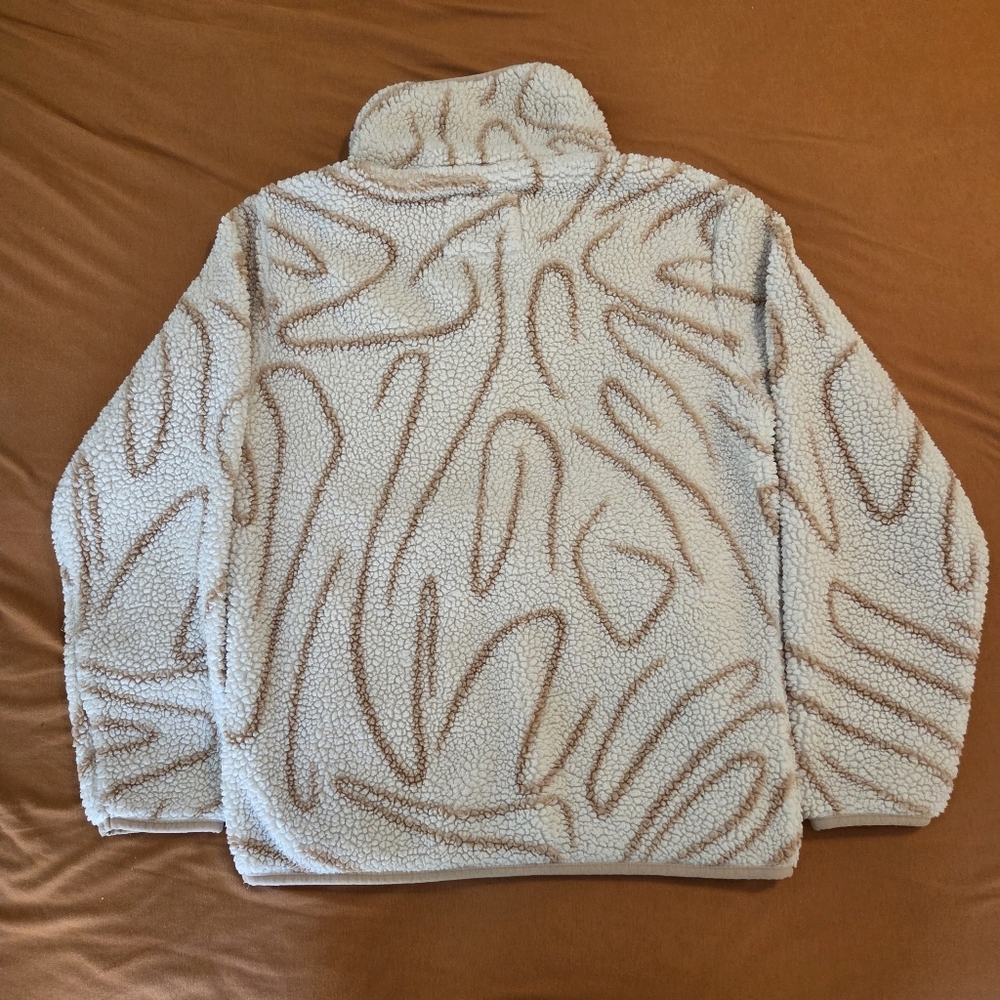 Billabong Adventure Division Switchback Mock Fleece Pullover Snap Button Beige S - Picture 3 of 9